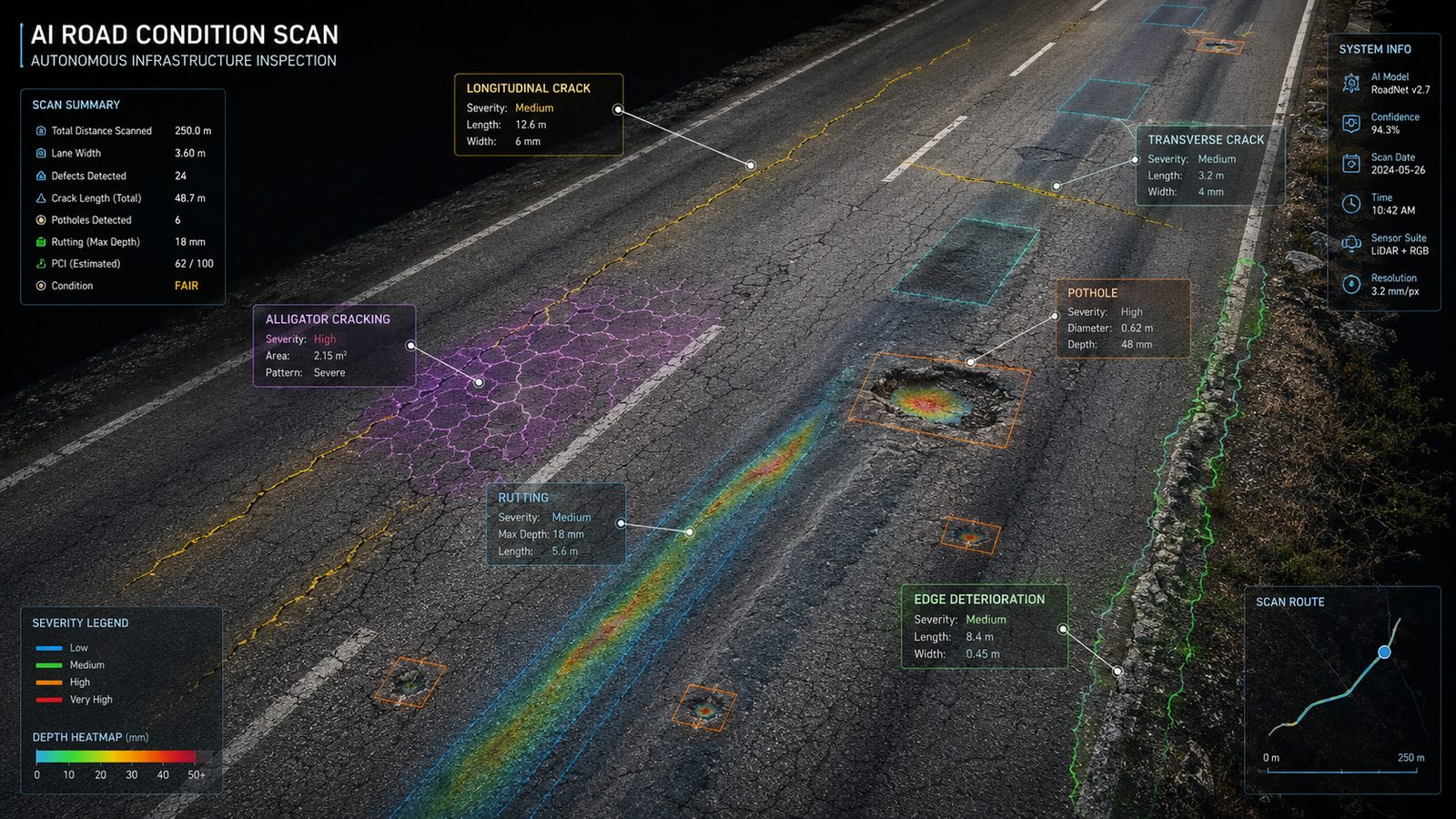 RoadAI defect detection interface